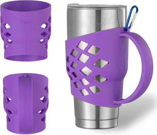Vista 9 de Mango para vasos de 30 onzas, mango Yeti Rambler antideslizante, soporte de silicona para vaso Yeti Rambler/RTIC Tumbler/Corkcicle Tumbler Grip Negro