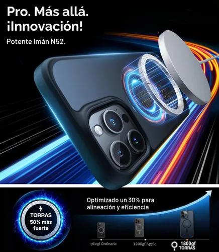 Vista 2 de TORRAS Magnetic Guardian - Funda diseñada para iPhone 14 Pro Max [probada en caídas de grado militar] [compatible con MagSafe] Funda delgada
