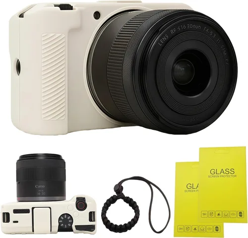 Vista 8 de Funda EOS R50V, funda protectora de silicona suave para cámara digital Canon EOS R50 V, diseño antiarañazos, ajuste delgado, con 2 protectores