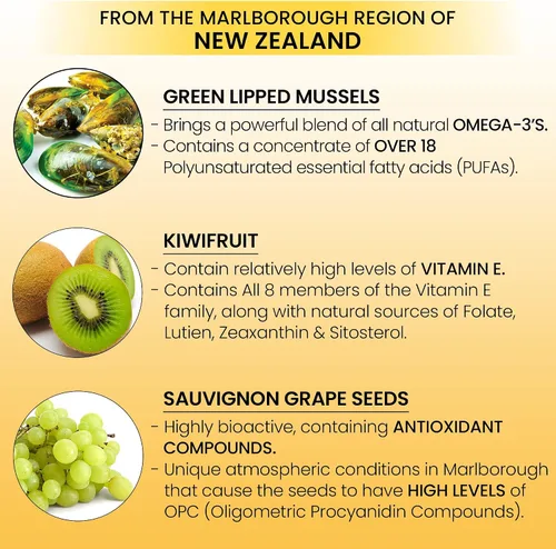 Vista 7 de Aceite de mejillón con labios verdes de Nueva Zelanda Omega 3, geles suaves para apoyo articular y movilidad, apoyo cardíaco e inmunológico, sin