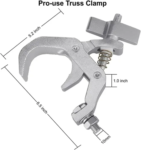 Vista 5 de Abrazadera Pro Truss de 1.57 a 2.36 pulgadas, paquete de 4 abrazaderas de iluminación Olaalite para escenario, resistentes, 330 libras, ajuste