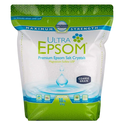 Vista 8 de SaltWorks Ultra Epsom - Sal de baño premium, grano medio, bolsa de 2 libras