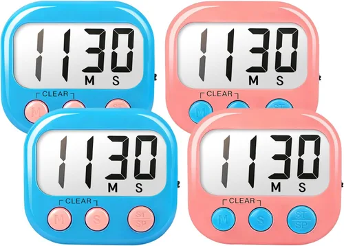 Vista 9 de Temporizadores de aula para profesores y niños, temporizador digital magnético grande, suministros para profesores, paquete de 2, azul y verde