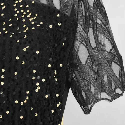 Vista 6 de Vestidos sexys para mujer, vestidos de cóctel para mujer, vestidos de lentejuelas ajustados y acampanados, vestido de Nochevieja
