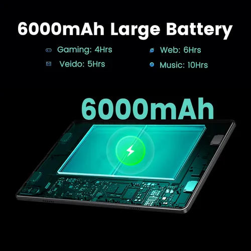 Vista 4 de 10 pulgadas Android Tablet 1280x800 IPS HD pantalla táctil 8 GB RAM+128 GB ROM 10' gris 2025