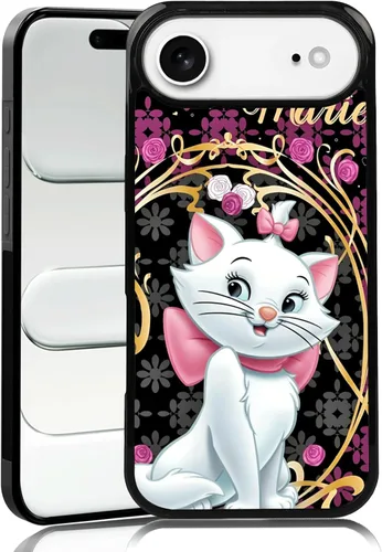 Vista 72 de Elegante funda de teléfono con diseño de gato Marie compatible con iPhone 11, funda de encaje dorado para iPhone, a prueba de golpes, rosa fucsia