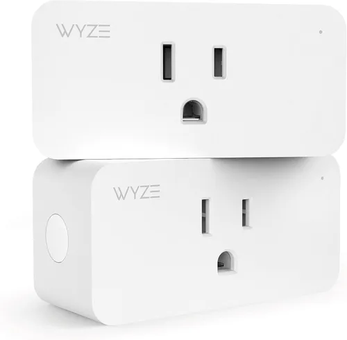 Vista 2 de Wyze Enchufe, enchufe inteligente WiFi de 2.4 GHz, compatible con Alexa, Google Assistant, IFTTT, no requiere concentrador, paquete de dos, blanco
