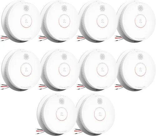 Vista 15 de SITERWELL Detector de humo fotoeléctrico alarma de humo 9V batería