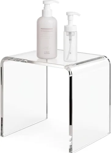 Vista 10 de Taburete de acrílico de 13" de ancho para niños pequeños, soporte para plantas, multiusos como taburete resistente al agua para la ducha, taburete