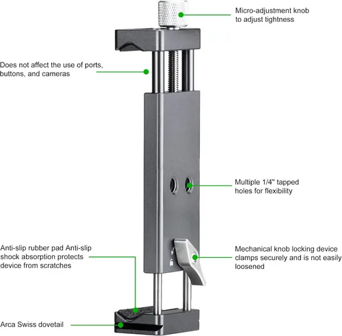 Vista 3 de FANAUE Soporte para iPad con cabezal de bola de 0.669 in para trípode, compatible con brazo de doble enchufe y soporte para automóvil, soporte