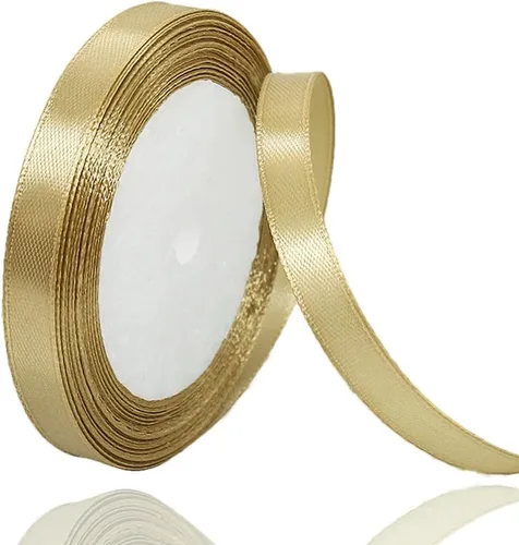 Vista 189 de Cinta beige de 1-1/2 pulgadas x 25 yardas, cinta de satén de tela de color sólido para envolver regalos, manualidades, ramos de novia, coronas