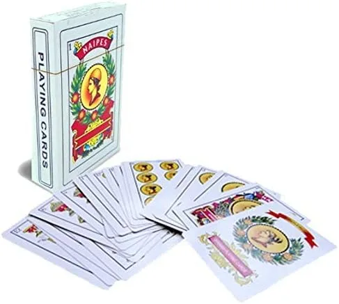 Vista 2 de Cartas de juego - Baraja completa con 50 cartas - Cartas revestidas de plástico liso - Diseño tradicional bellamente artístico