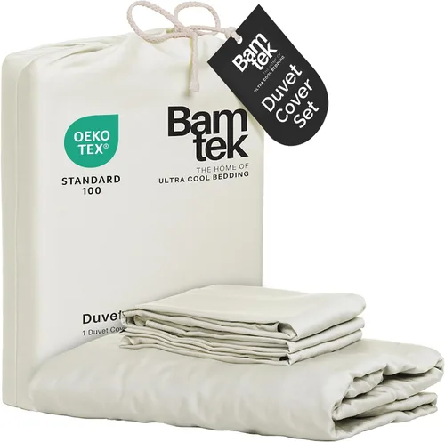 Vista 11 de Juego de funda de edredón - Funda de edredón 100% viscosa derivada de bambú, tamaño Queen, 3 piezas de funda de edredón refrescante de lujo