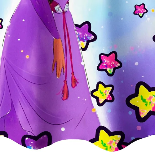 Vista 8 de Cartoon Princess Dress for Girls Fantasy Star Ruffles Costume Kids Long Skirt Causal Wear 2-10 Years