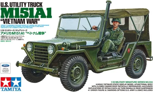 Vista 2 de Tamiya 300035334-1:35 US M151A1 Transporte Vehículo Vietnam, Verde