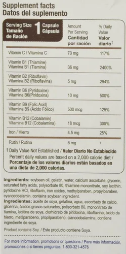 Vista 2 de Bedoyecta Multivitamínico y Suplemento para Hombres y Mujeres, 30 Cápsulas