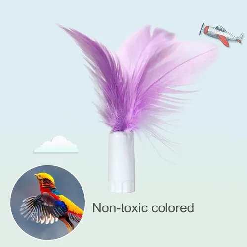 Vista 4 de ORSDA 6 PIEZAS Plumas de Repuesto SOLAMENTE Juguetes Interactivos para Gatos