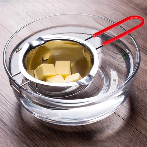 Vista 5 de Olla de baño maría de acero inoxidable con mango resistente al calor para derretir chocolate, dulces y hacer velas