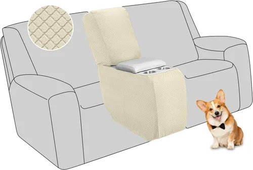 Vista 20 de ALIECOM Funda para Consola Central de Sillón Reclinable, Funda Elástica para Sofá Seccional Reclinable en Forma de L, Funda de Esquinas para Sofá