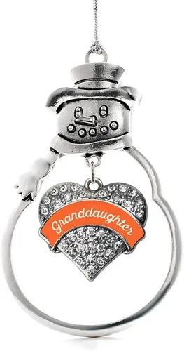 Vista 30 de Inspired Silver - Big Sis - Adorno de Navidad plateado - Adorno de árbol de Navidad con dije de corazón con circonita cúbica - Decoración colgante