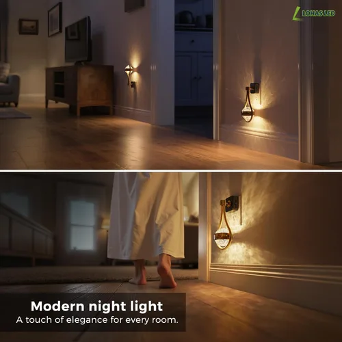 Vista 6 de L LOHAS LED Las luces nocturnas se conectan a la pared: proyector de estrellas, sensor de atardecer a amanecer, blanco suave de 3000 K, luz nocturna