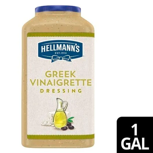 Vista 2 de Hellmann's Jarra de vinagreta griega para ensalada sin gluten, sin sabores artificiales o MSG añadido, 1 galón (paquete de 4)