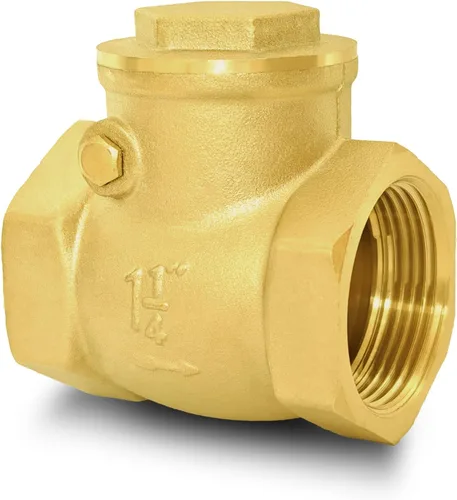 Vista 9 de Válvula de retención horizontal de 1" NPT, latón, rosca hembra resistente