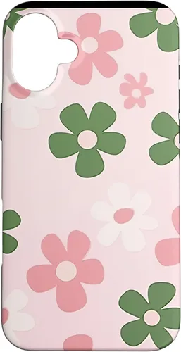 Vista 21 de Funda con diseño floral de margaritas verde salvia y rosa para iPhone 11