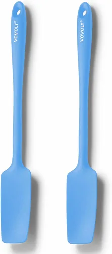 Vista 10 de Vovoly Espátula de silicona para frascos, cabeza pequeña con mango largo, espátulas de goma para tarros, licuadoras, botellas, etc. Alta resistencia