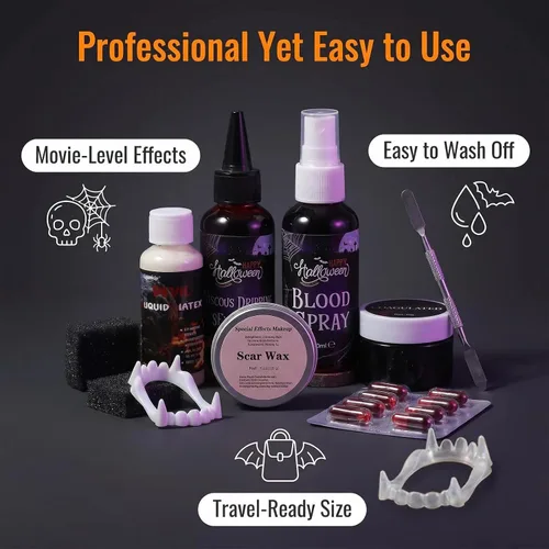 Vista 3 de SFX - Kit de maquillaje de cera de cicatriz de sangre falsa