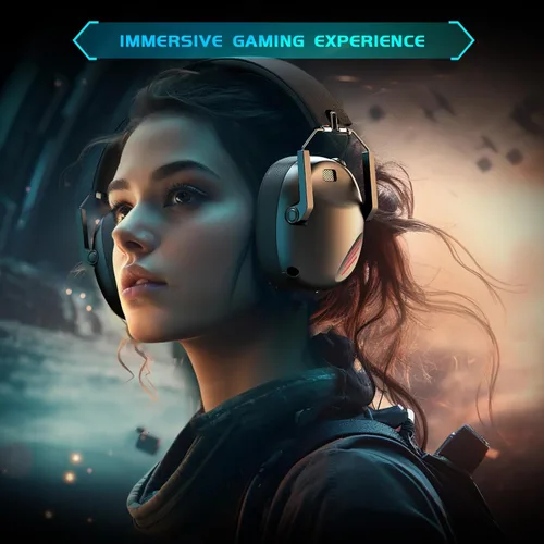 Vista 9 de Auriculares inalámbricos para juegos para PC, PS5, PS4, Mac, Nintendo Switch, auriculares para juegos con micrófono, auriculares Bluetooth 5.3