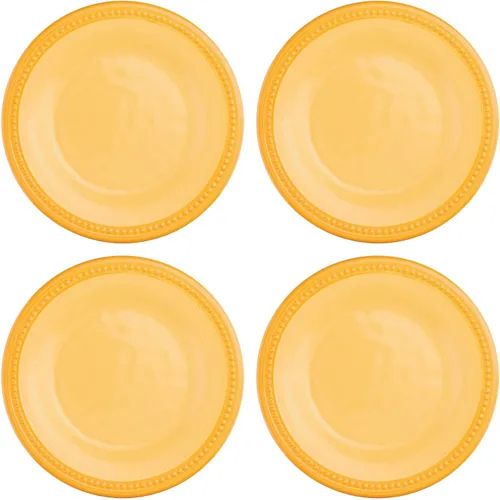 Vista 7 de UP UPware - Platos redondos de postre de melamina con cuentas, platos pequeños para servir, para aperitivos, aperitivos y guarniciones, crema, 6