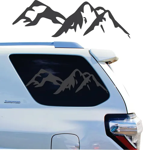 Vista 9 de Compatible con Toyota 4Runner (2010-2024) Calcomanías precortadas para ventana de escena de montaña del bosque al aire libre Fabricado