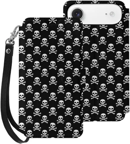 Vista 24 de SWEET TANG Compatible with iPhone 17 Pro Wallet Case Women PU Leather Shockproof Protective Folio Flip Cover (Cute Thanksgiving Turkey Maple Leaf)