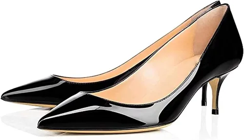 Vista 4 de Axellion Zapatos de tacón para mujer, zapatos de tacón de gatito, punta puntiaguda, tacón alto sin cordones para vestir de oficina