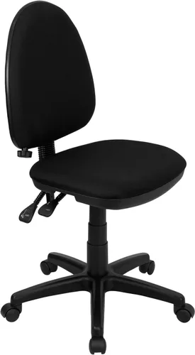 Vista 7 de Flash Furniture Silla de oficina ergonómica giratoria multifunción de tela burdeos con soporte lumbar ajustable Borgoña