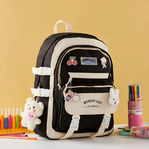 Vista 4 de Mochila Kawaii para la escuela, lindas mochilas estéticas para niños, para niñas de primaria, jardín de infantes, Mochilas Escolares para Niñas
