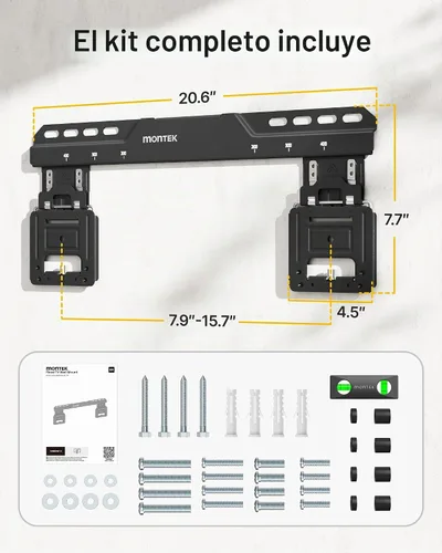Vista 9 de monTEK Soporte de pared para TV ultra delgado de 0.35 pulgadas