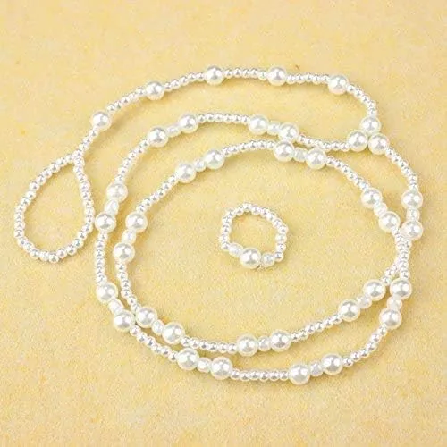 Vista 4 de Nattypat - Tobillera para novia, playa, perlas, descalzo, joyería para pies