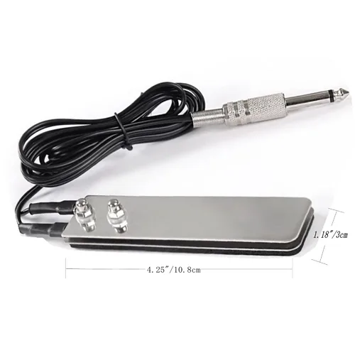 Vista 3 de DOWEI Interruptor de pedal de pie de tatuaje, mini acero inoxidable plano, perfecto para suministros de ametralladoras eléctricas de tatuaje
