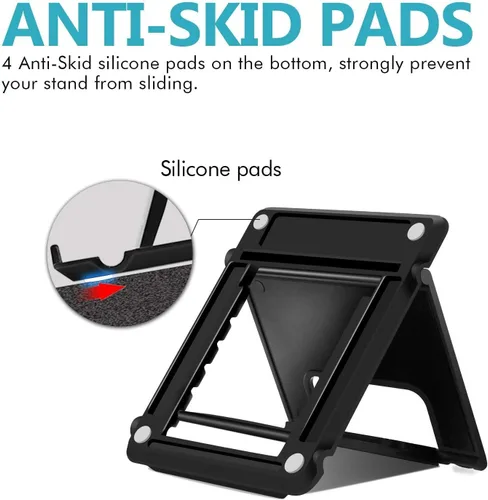 Vista 5 de COOLOO Soporte para teléfono celular, paquete de 4, soporte para tableta multiángulo, soporte universal para escritorio, teléfono compatible con 13