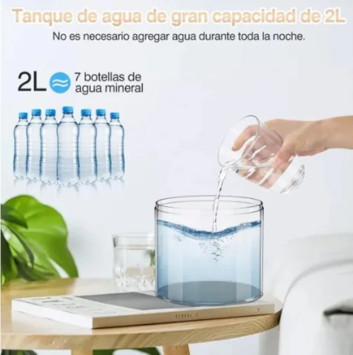 Vista 4 de Humidificadores para dormitorio, habitación grande, 2 L, difusor de aceite de llenado superior de niebla fría para guardería y plantas