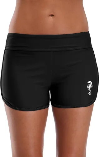 Vista 2 de ALove Pantalones cortos de natación para mujer, parte inferior de traje de baño elástica y lisa