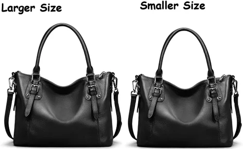 Vista 4 de HESHE - Carteras y bolsos de cuero genuino para mujer, bolso de mano, bolso de hombro, bolso de asa superior, bolso cruzado, bolso tipo morral