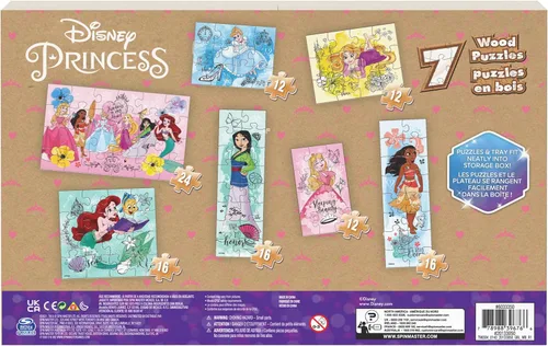 Vista 6 de Spin Master Games Rompecabezas de princesas de Disney, paquete de 7