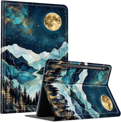 Vista 18 de Slim Case for Samsung Galaxy Tab S10 Lite / S10 FE / S9 FE 10.9" & Galaxy Tab S9 11", Multi-Angle Stand PU Leather Smart Folio Cover with Soft TPU