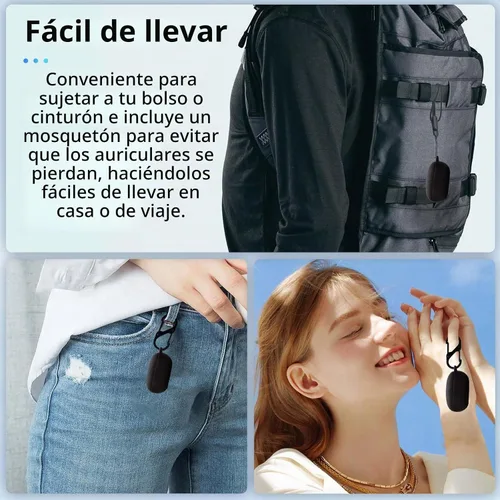 Vista 7 de NOUKAJU - Funda protectora para auriculares Anker Soundcore Liberty 5 (con mosquetón + cordón + bolígrafo de limpieza) a prueba de caídas, a prueba