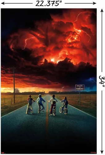 Vista 3 de Trends International - Stranger Things de Netflix: Temporada 2 - Póster de pared de arte promocional, 22.375" x 34", versión sin marco