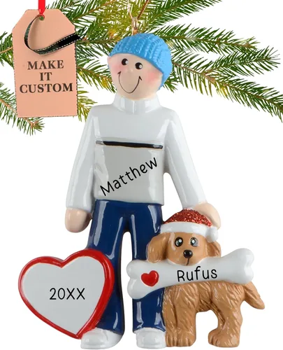 Vista 11 de Adorno personalizado para niña con perro 2026 Adornos de Navidad personalizados 24 horas, grabados con láser, para árbol Regalo de recuerdo