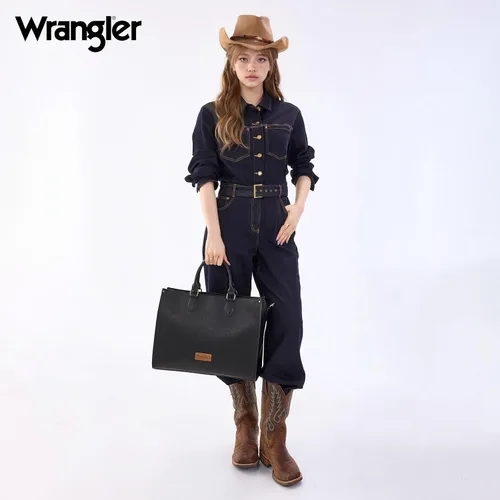 Vista 2 de Wrangler - Bolsa de mano para computadora portátil para mujer, 15.6 Negro